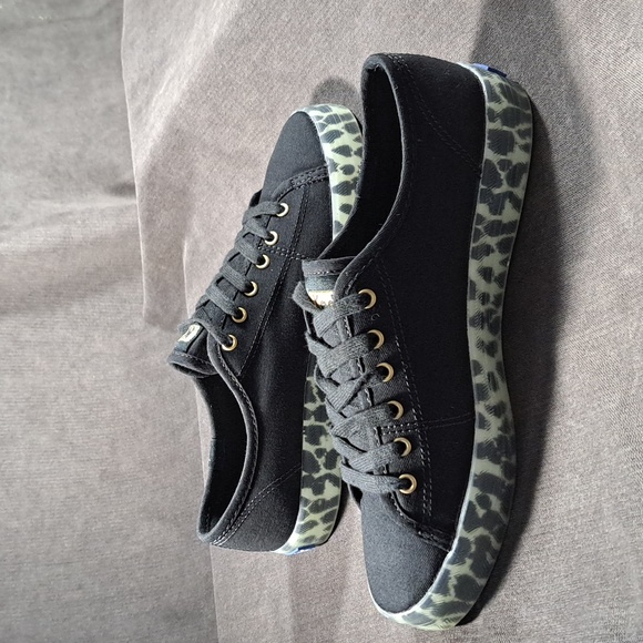 Keds Kickstart Canvas Black Leopard Foxing Lace Up Sneakers WF64735 NWOT US 6 - Picture 10 of 16